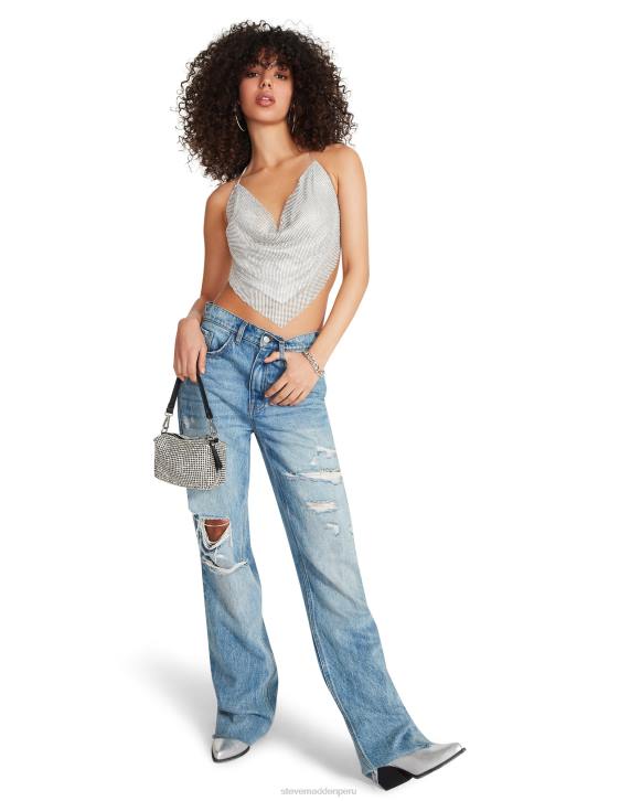 Steve Madden agotador mujer apenas hay cabestro de diamantes de imitación 4DZJ740 plata