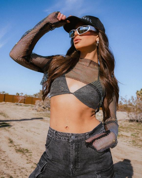Steve Madden agotador mujer bolero de malla con diamantes de imitación 4DZJ751 negro