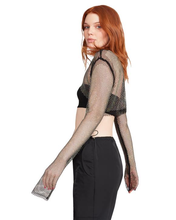 Steve Madden agotador mujer bolero de malla con diamantes de imitación 4DZJ751 negro