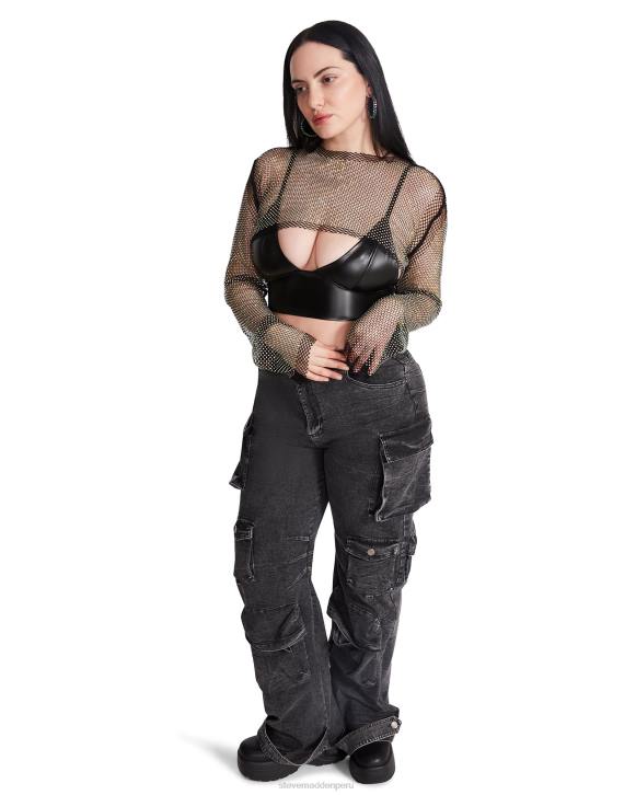 Steve Madden agotador mujer bolero de malla con diamantes de imitación 4DZJ751 negro
