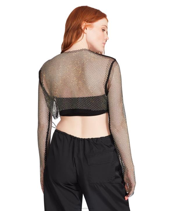 Steve Madden agotador mujer bolero de malla con diamantes de imitación 4DZJ751 negro