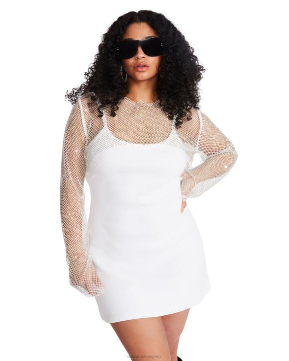 Steve Madden agotador mujer bolero de malla con diamantes de imitación 4DZJ765 blanco