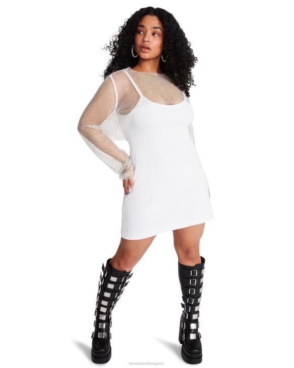 Steve Madden agotador mujer bolero de malla con diamantes de imitación 4DZJ765 blanco