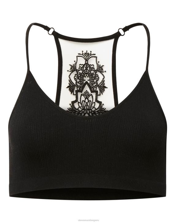 Steve Madden agotador mujer el bralette de malla ella 4DZJ754 negro