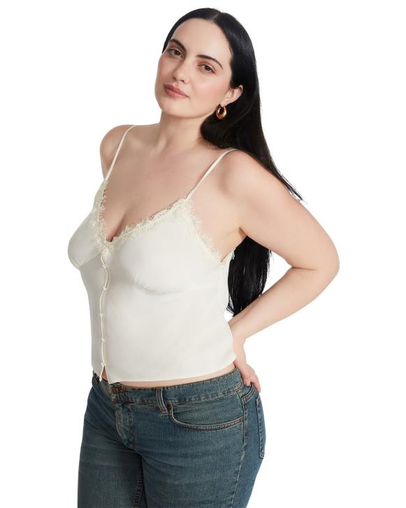 Steve Madden agotador mujer parte superior de ceniza 4DZJ743 crema