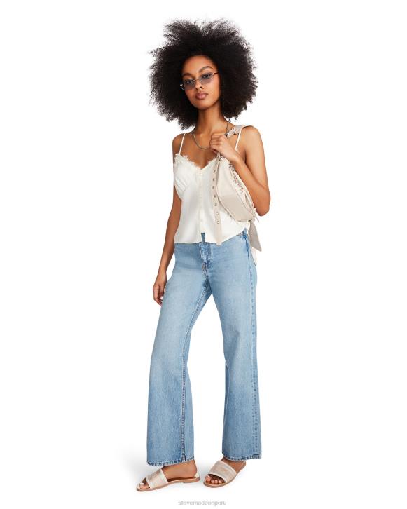 Steve Madden agotador mujer parte superior de ceniza 4DZJ743 crema