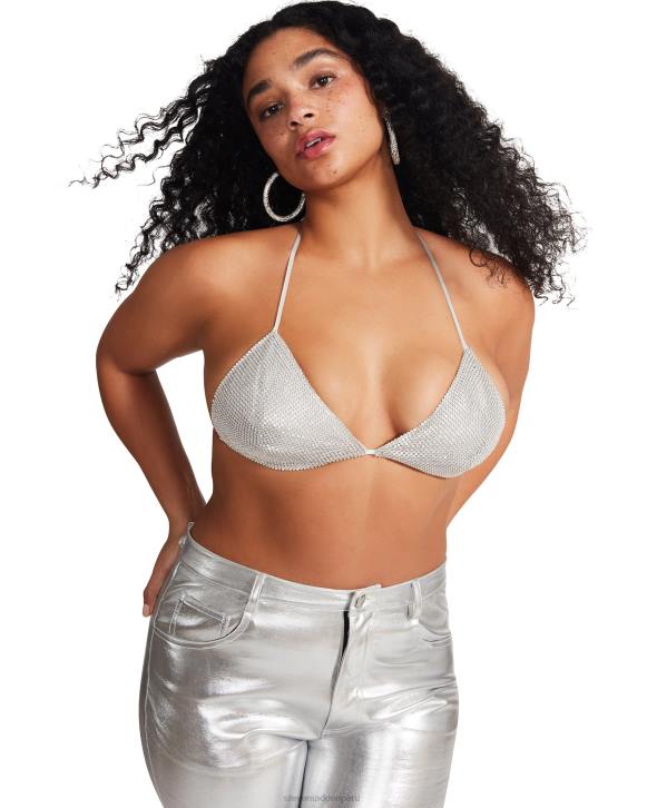 Steve Madden agotador mujer top de bikini con diamantes de imitación 4DZJ758 pedrería