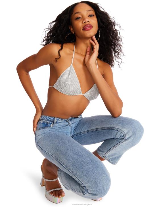 Steve Madden agotador mujer top de bikini con diamantes de imitación 4DZJ758 pedrería