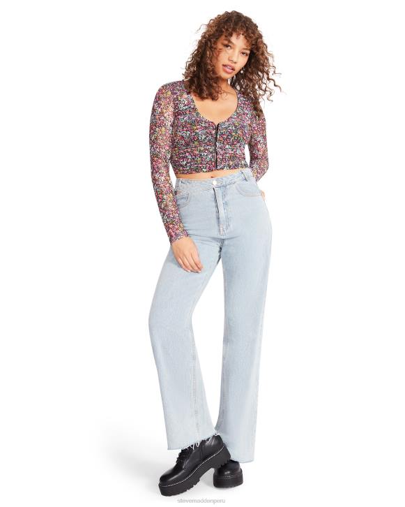 Steve Madden agotador mujer top floral luna 4DZJ791 rosa
