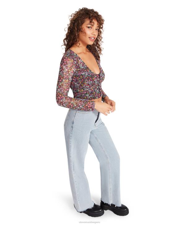 Steve Madden agotador mujer top floral luna 4DZJ791 rosa