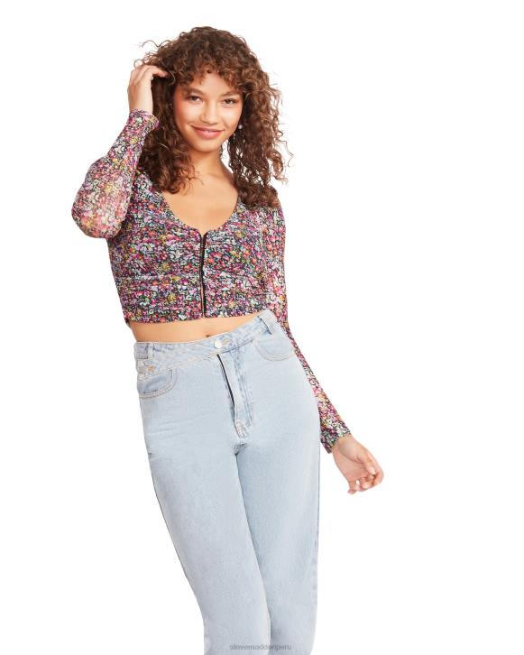 Steve Madden agotador mujer top floral luna 4DZJ791 rosa