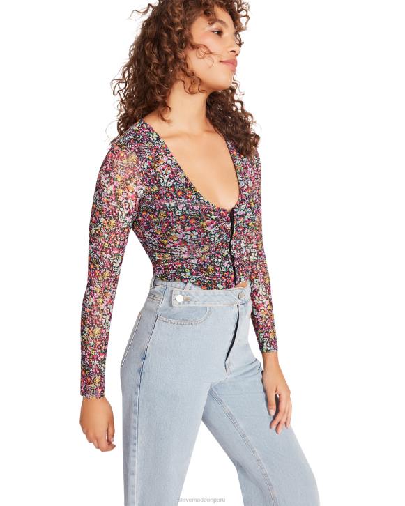 Steve Madden agotador mujer top floral luna 4DZJ791 rosa