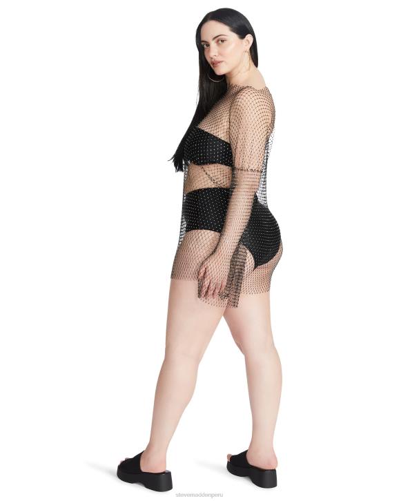 Steve Madden agotador mujer vestido corto de malla con strass 4DZJ709 negro