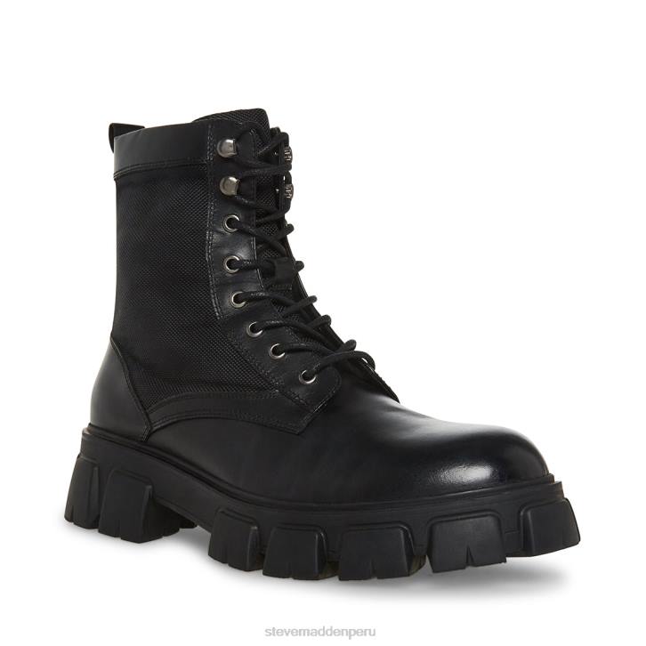 Steve Madden calzado hombres cortinas 4DZJ935 cuero negro