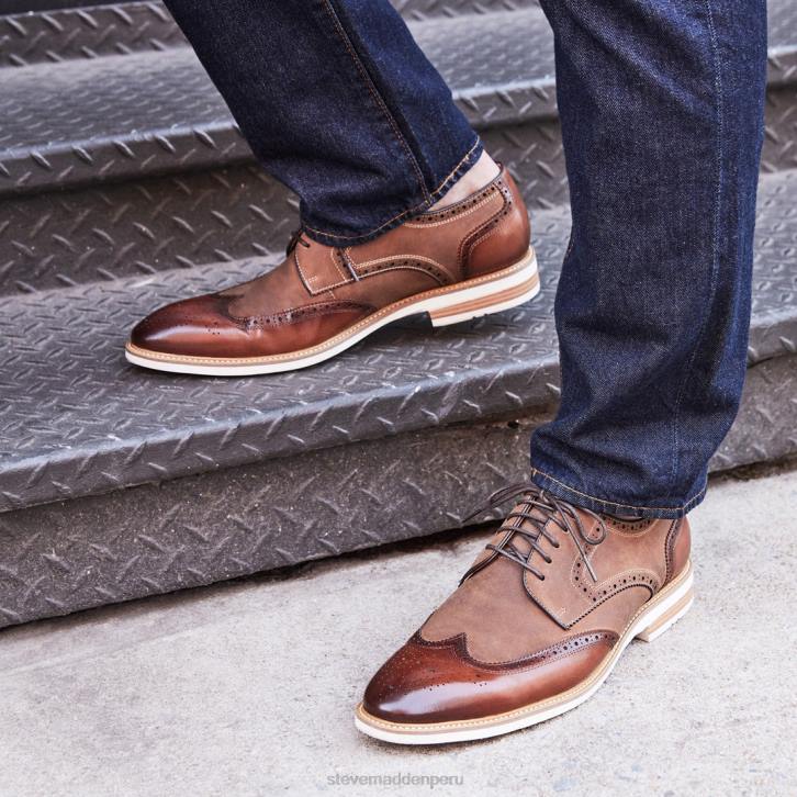 Steve Madden calzado hombres kadynn 4DZJ1035 cuero marrón