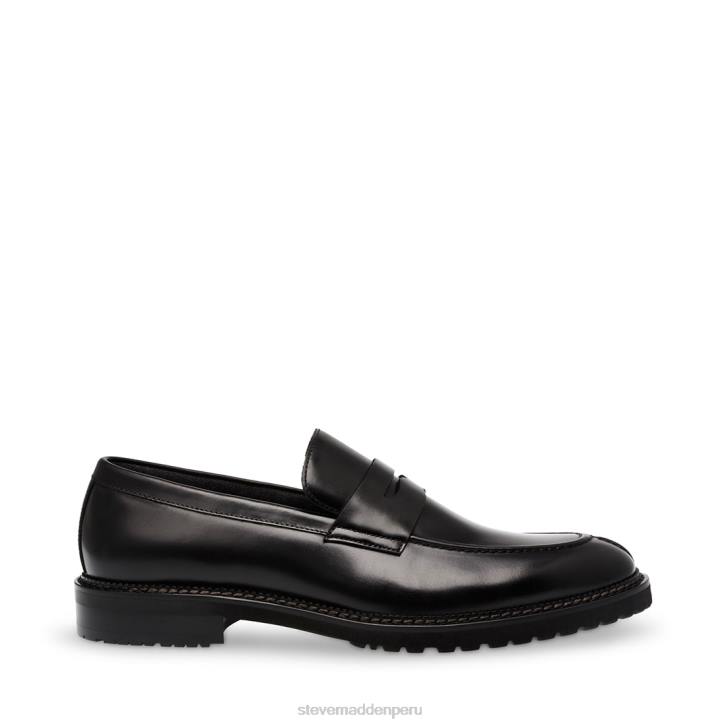 Steve Madden calzado hombres saban 4DZJ1007 cuero negro