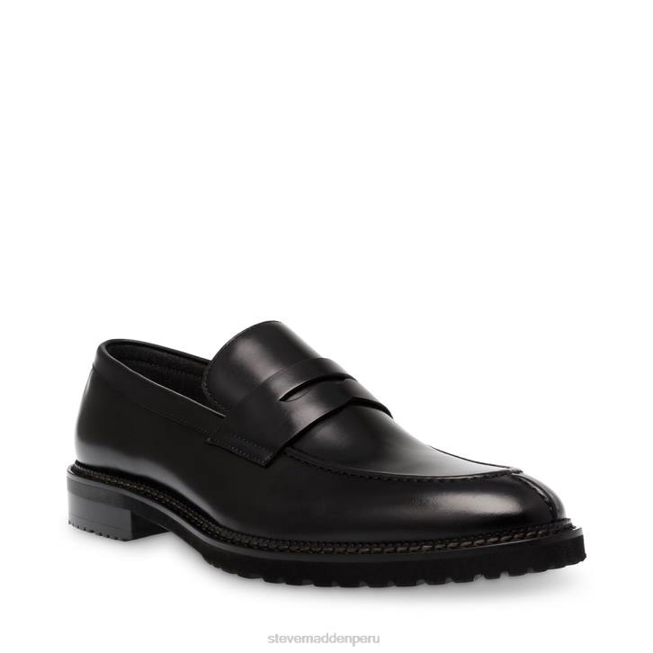 Steve Madden calzado hombres saban 4DZJ1007 cuero negro