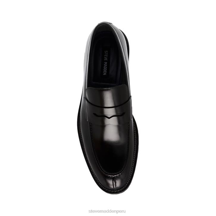Steve Madden calzado hombres saban 4DZJ1007 cuero negro