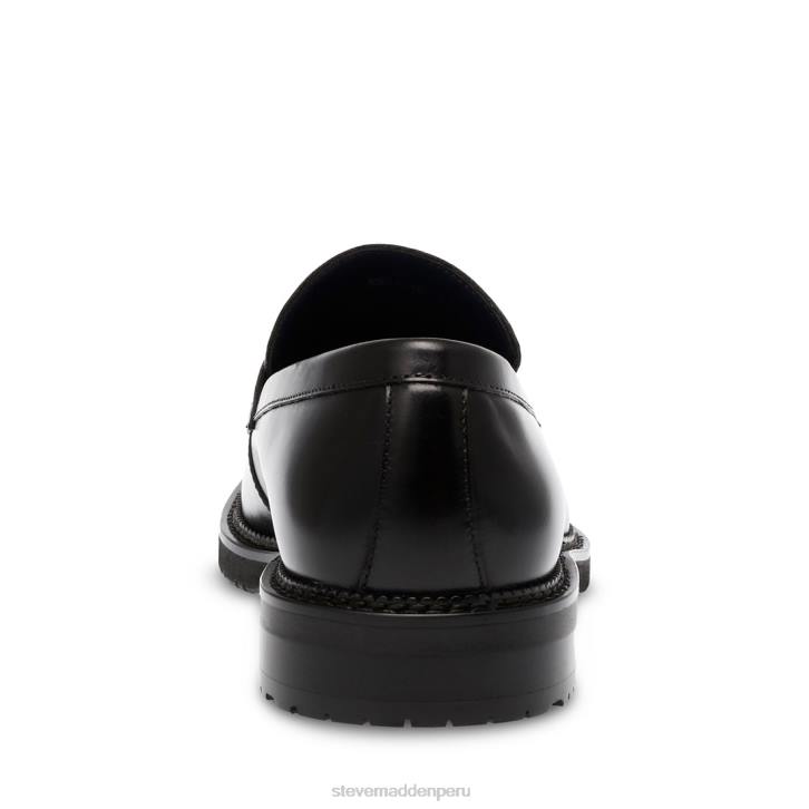 Steve Madden calzado hombres saban 4DZJ1007 cuero negro
