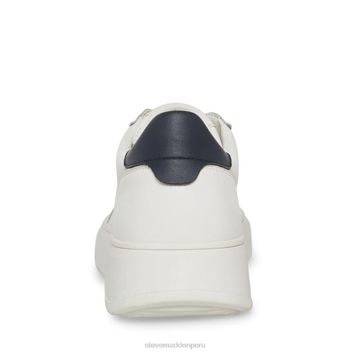 Steve Madden calzado hombres jorge 4DZJ919 cuero blanco/azul marino