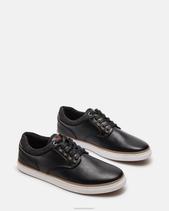 Steve Madden calzado hombres quebrada 4DZJ902 cuero negro