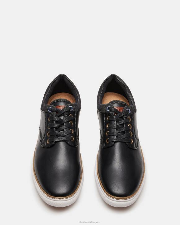Steve Madden calzado hombres quebrada 4DZJ902 cuero negro