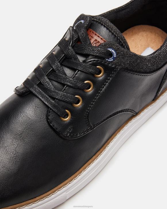 Steve Madden calzado hombres quebrada 4DZJ902 cuero negro